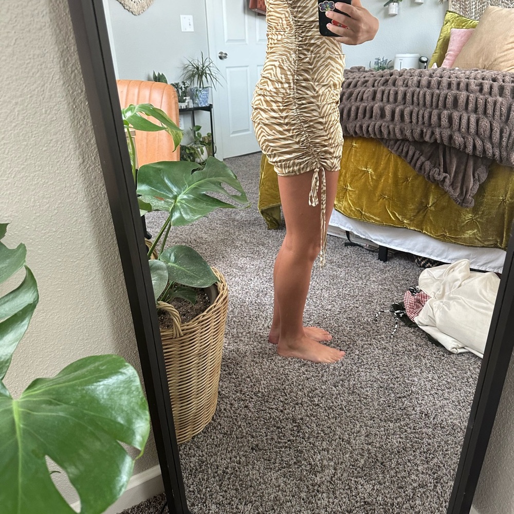 Yellow and gold tiger stripe dress